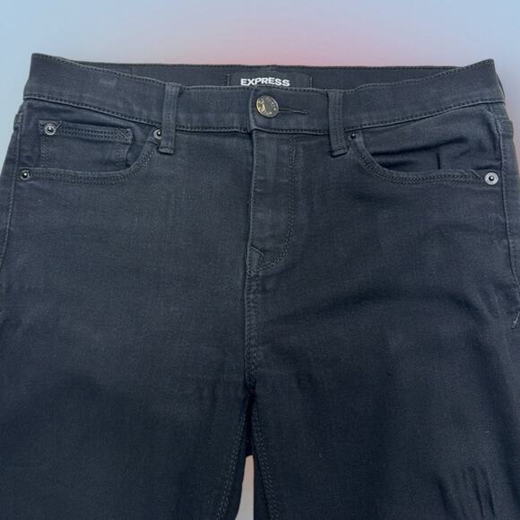EXPRESS Women’s 6 Long Black MID RISE LEGGING Jeans - Picture 1 of 4